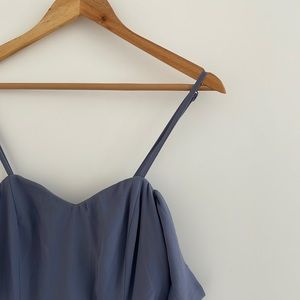 TOBI Draped Sleeve Gown in Dusty Blue